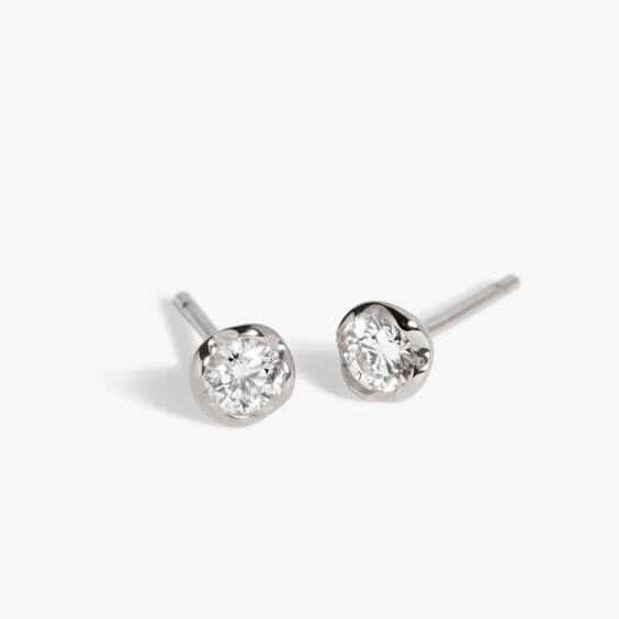 Marguerite 14ct White Gold Large Solitaire Diamond Stud Earrings