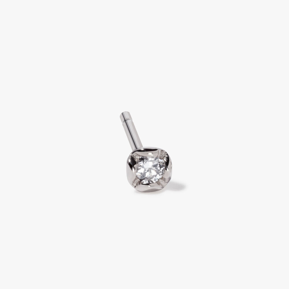 Marguerite 14ct White Gold Small Solitaire Diamond Stud Earring | Annoushka jewelley