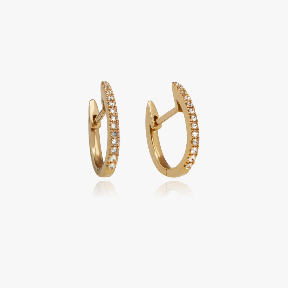 Eclipse 18ct Gold Brown Diamond Fine Hoop Earrings | Annoushka jewelley