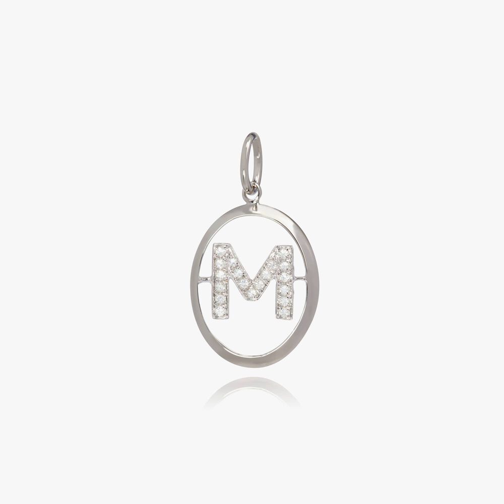 18ct White Gold Initial M Pendant | Annoushka jewelley