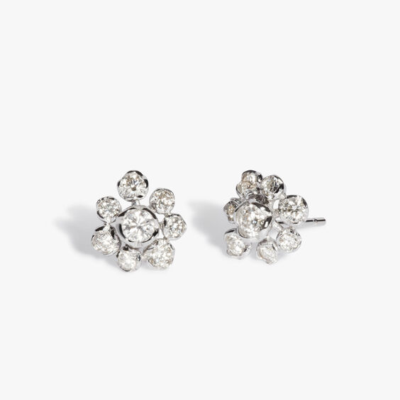 Marguerite 18ct White Gold Large Diamond Stud Earrings