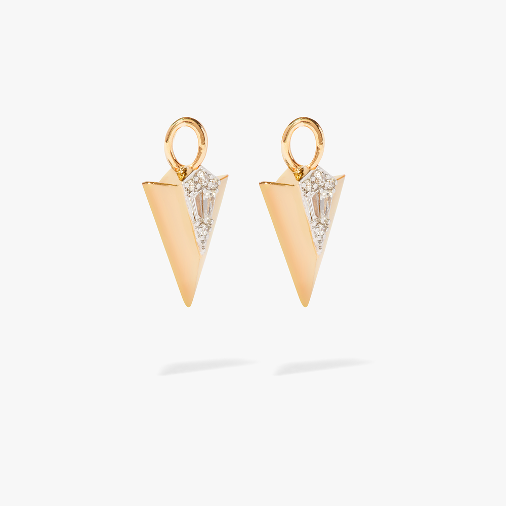 Flight 18ct Yellow Gold Arrow Diamond Earring Drops | Annoushka jewelley