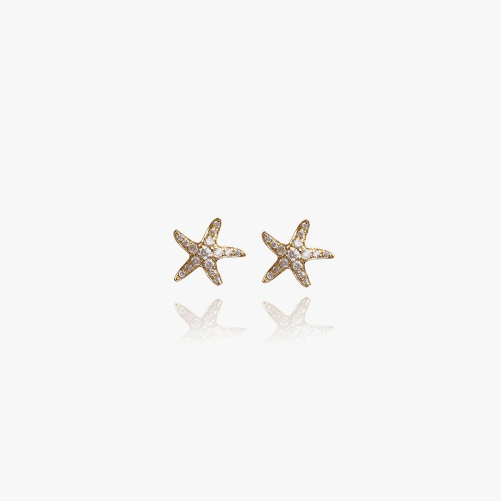 Love Diamonds 18ct Gold Diamond Starfish Studs | Annoushka jewelley