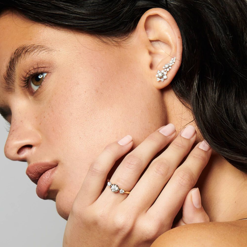 Marguerite 18ct Gold Three Diamond Engagement Ring | Annoushka jewelley