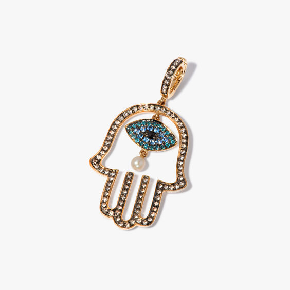 Mythology 18ct Yellow Gold Diamond Hand of Fatima Charm Pendant