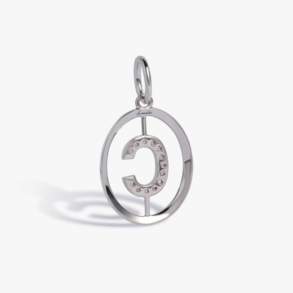 Initials 18ct White Gold Diamond C Pendant | Annoushka jewelley