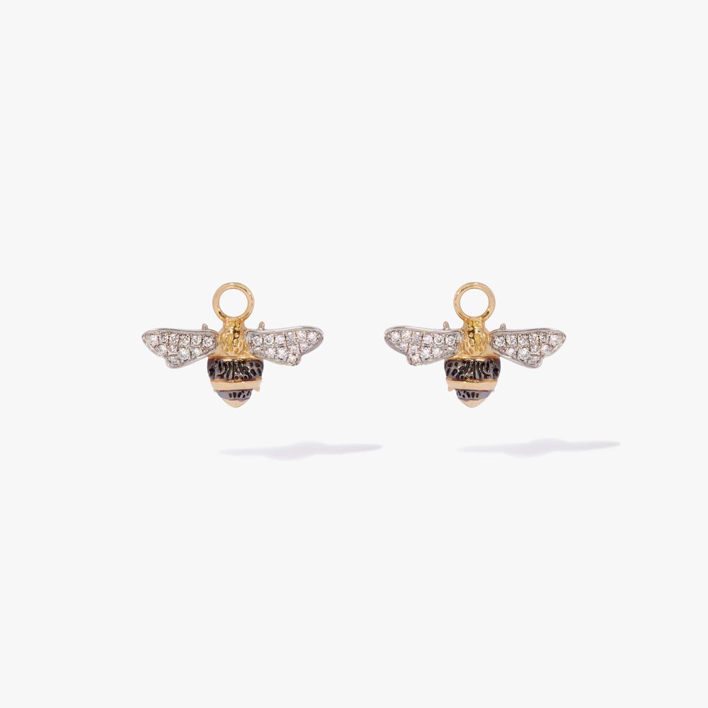 18ct Yellow Gold Diamond Bee Earring Drops | Annoushka jewelley