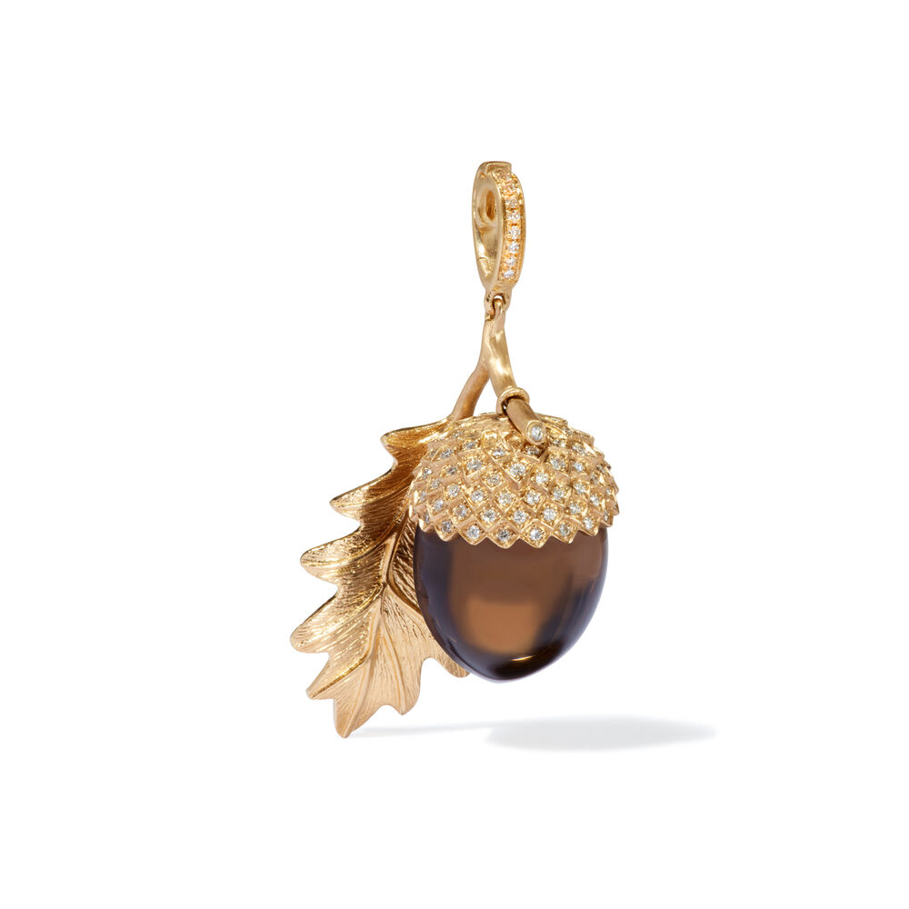 Mythology 18ct Gold Smoky Quartz Acorn Seed Pendant | Annoushka jewelley
