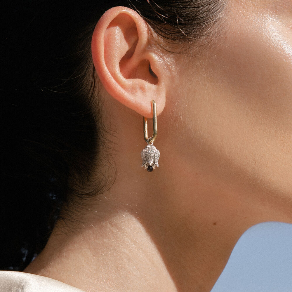Tulips 18ct White Gold Diamond Earring Drops | Annoushka jewelley