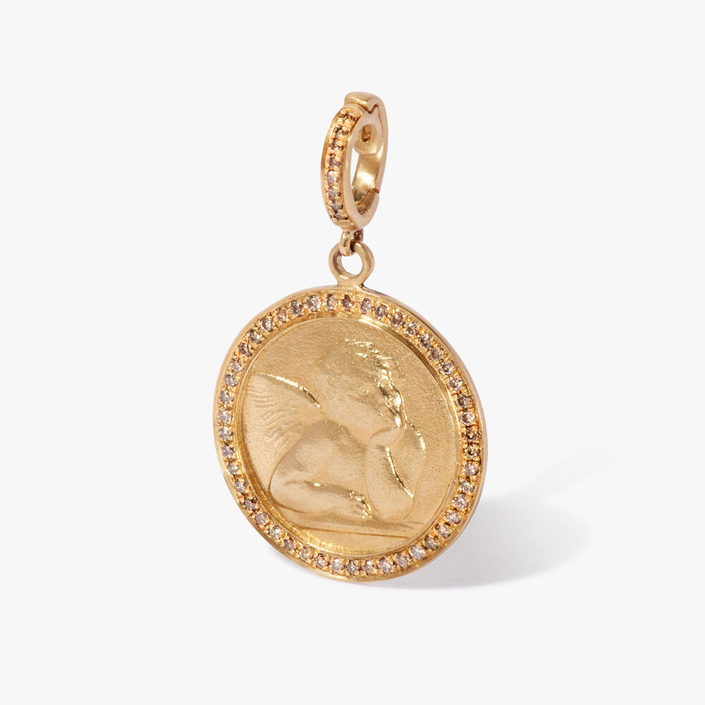 Mythology 18ct Yellow Gold Diamond Cherub Charm Pendant | Annoushka jewelley