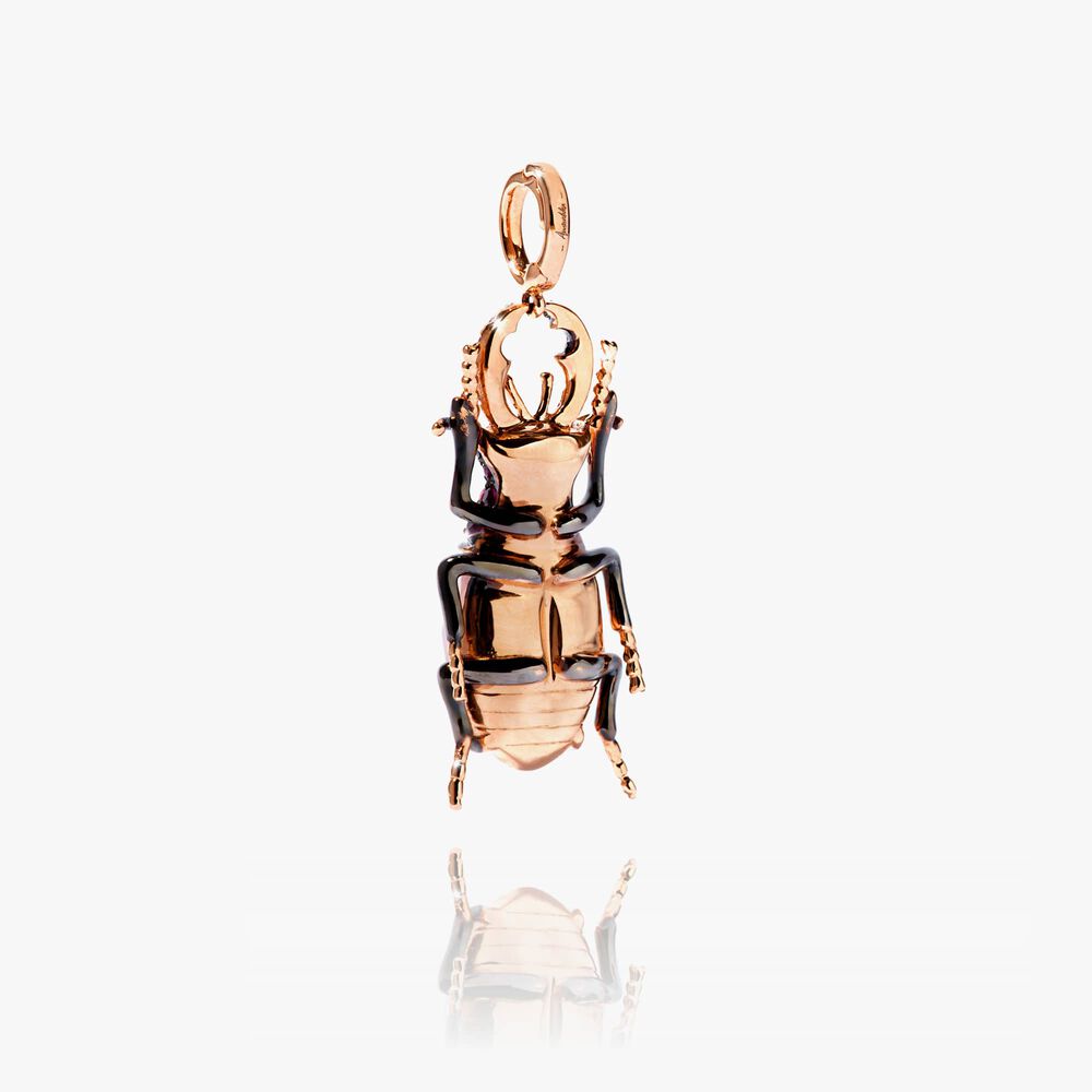 18ct Rose Gold Amethyst Beetle Charm Pendant | Annoushka jewelley