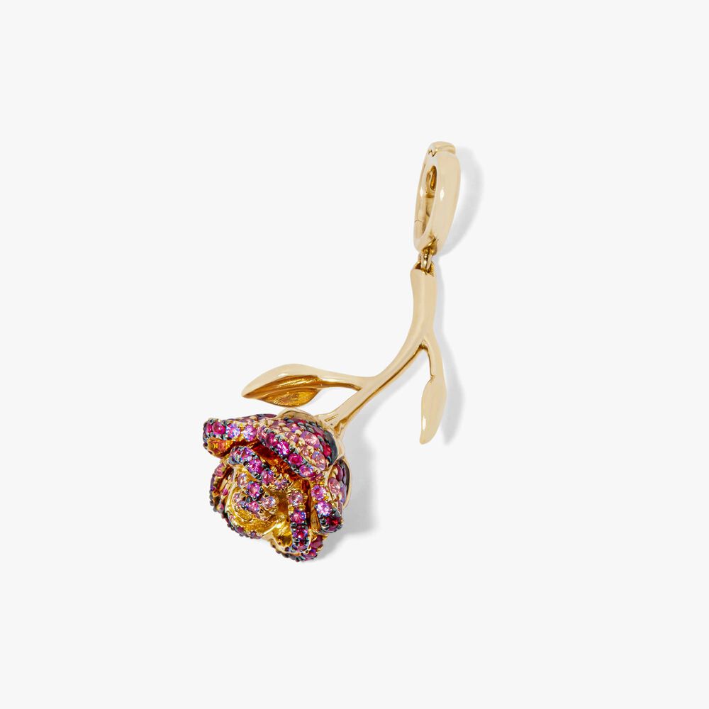 18ct Gold Ruby & Sapphire "Wild Rose'' Charm | Annoushka jewelley