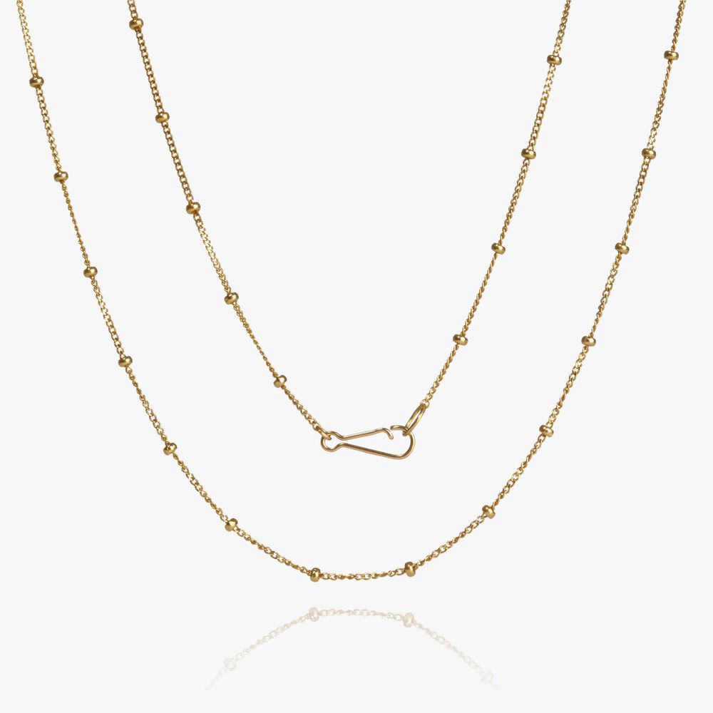 14ct Yellow Gold Long Saturn Chain Necklace | Annoushka jewelley
