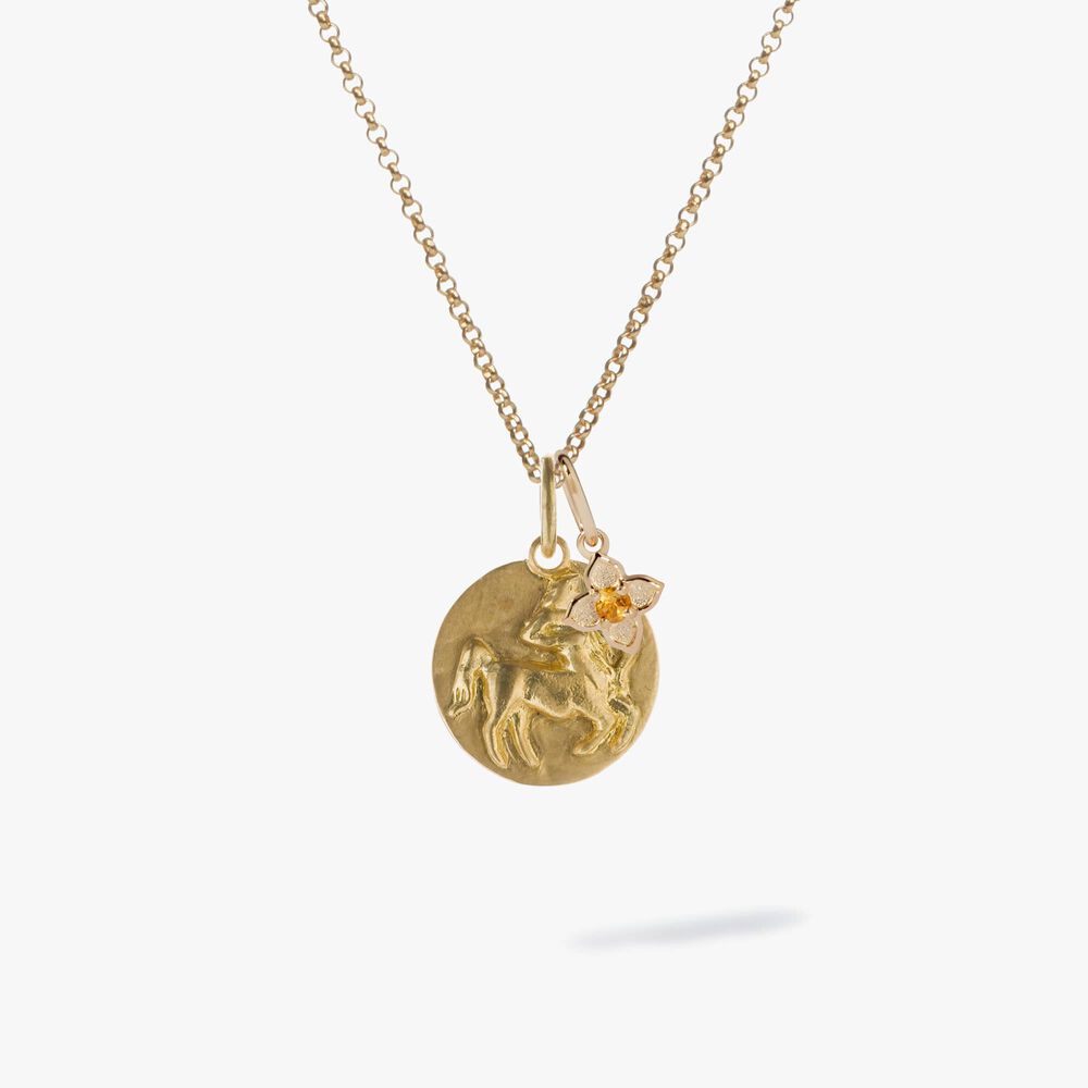 Gold Sagittarius & Citrine November Birthstone Necklace | Annoushka jewelley