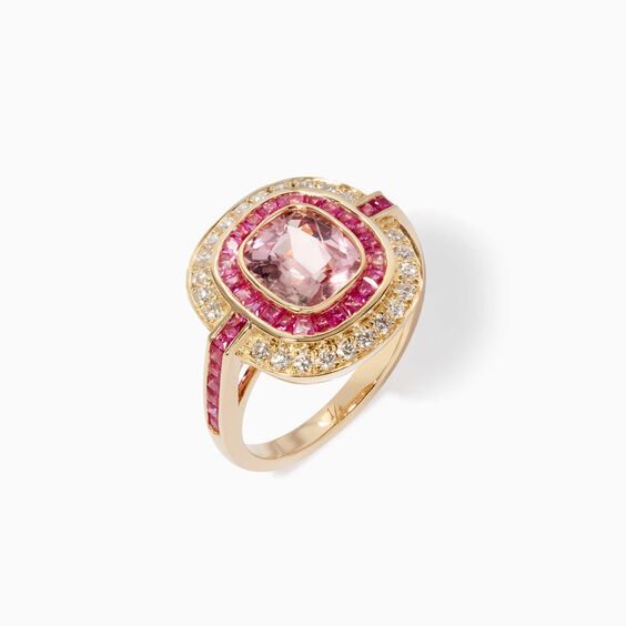 Unique 18ct Gold Pink Sapphire & Diamond Ring | Annoushka jewelley