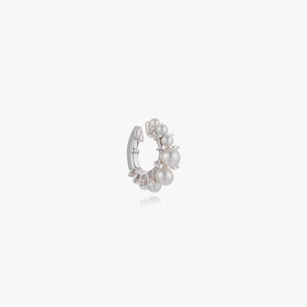 Diamonds & Pearls 18ct White Gold Ear Cuff | Annoushka jewelley
