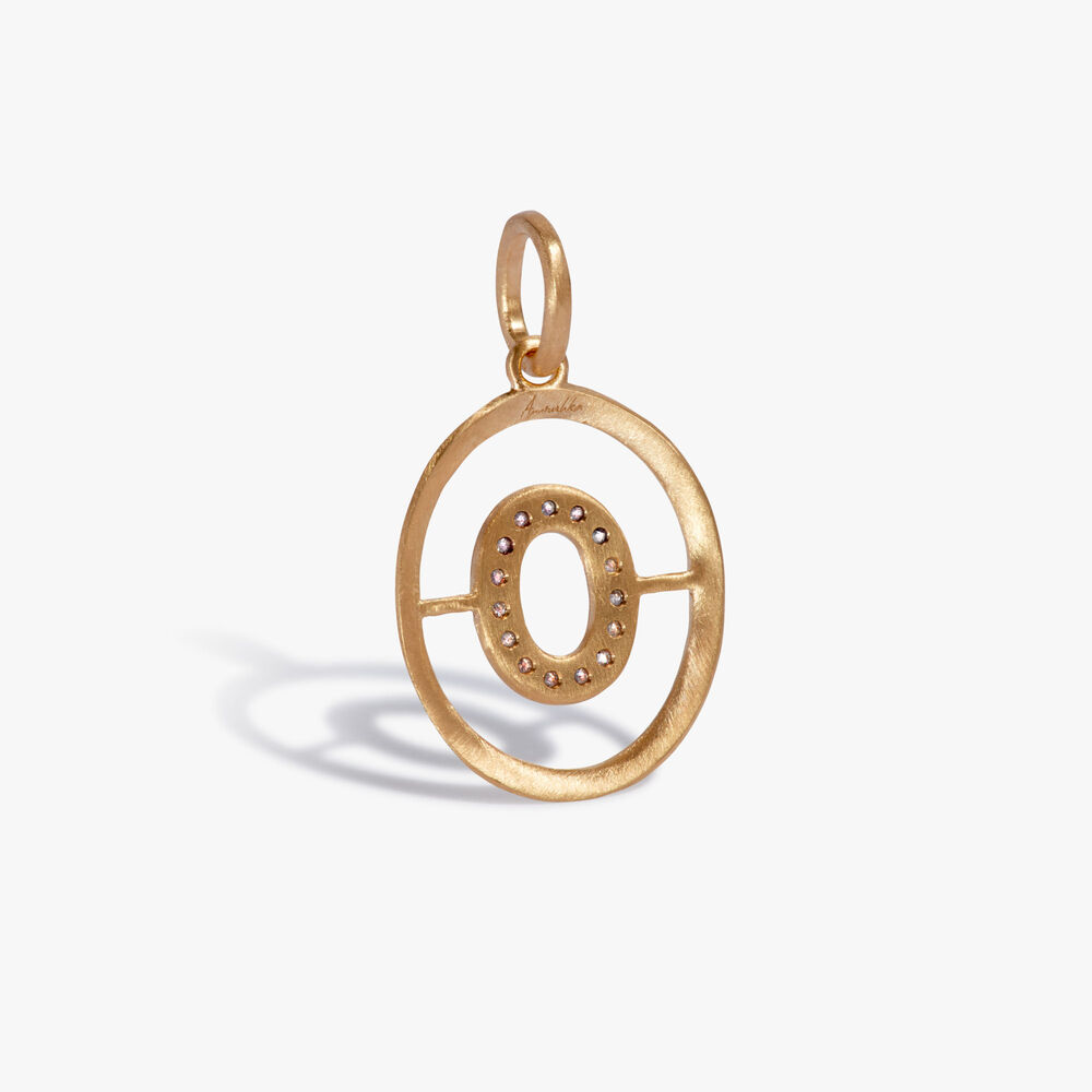 Initials 18ct Yellow Gold Diamond O Pendant | Annoushka jewelley