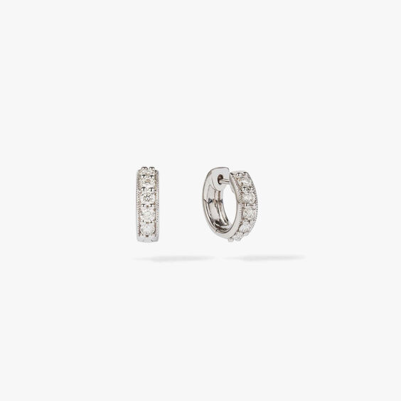 Dusty Diamonds 18ct White Gold Diamond Hoop Earrings