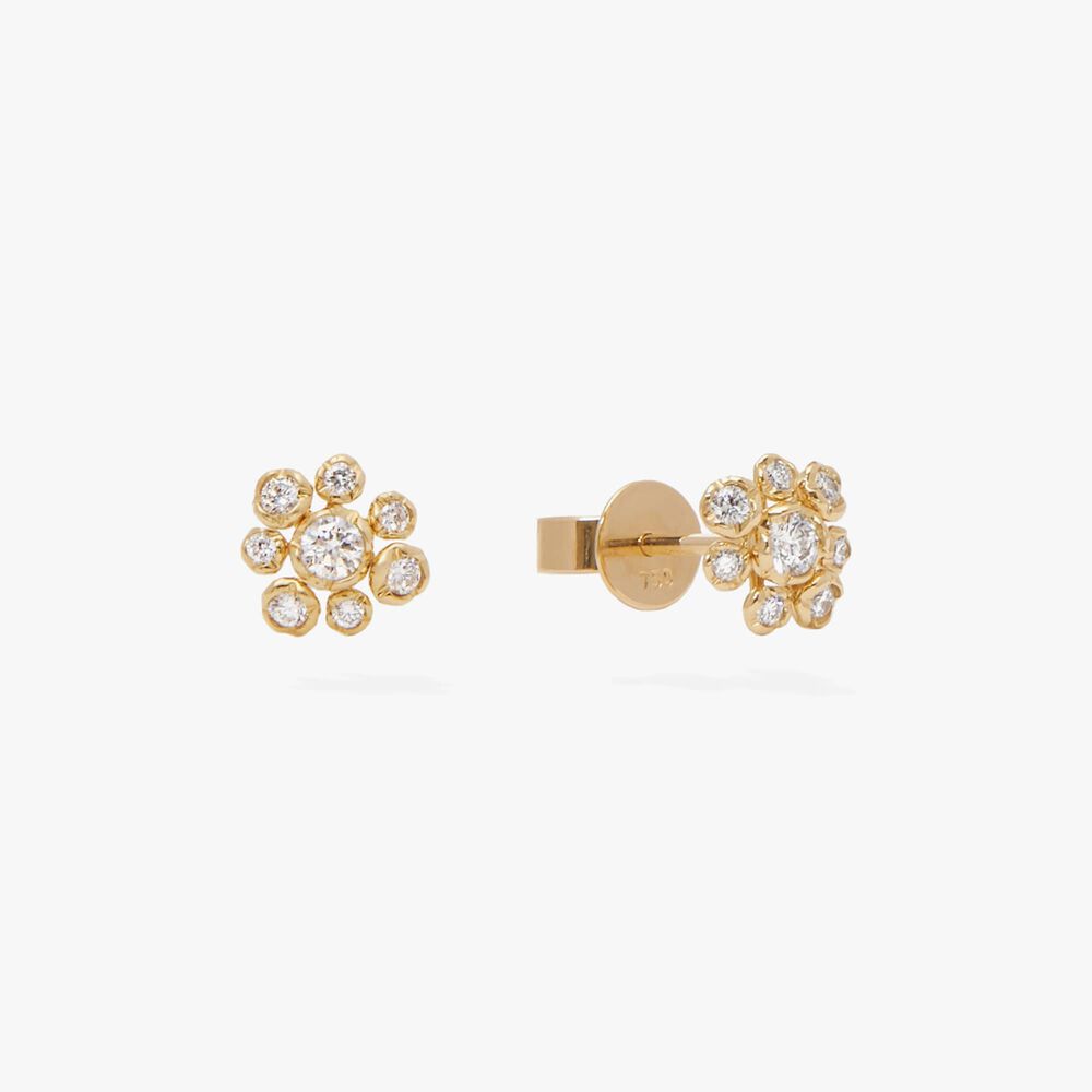 Marguerite 18ct Yellow Gold Small Diamond Stud Earrings | Annoushka jewelley