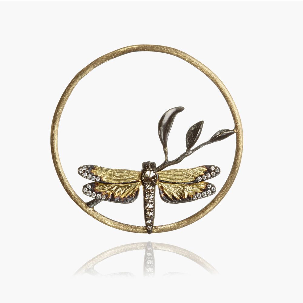 18ct Gold Diamond Dragonfly Hoopla | Annoushka jewelley