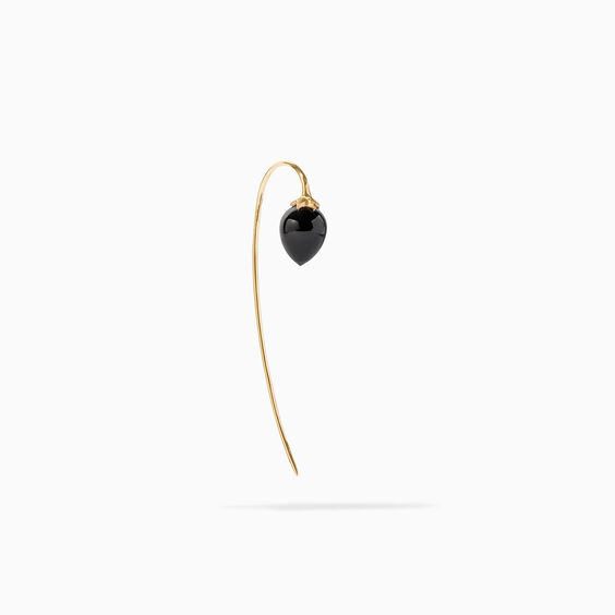 18ct Gold Onyx Single French Hook Earring