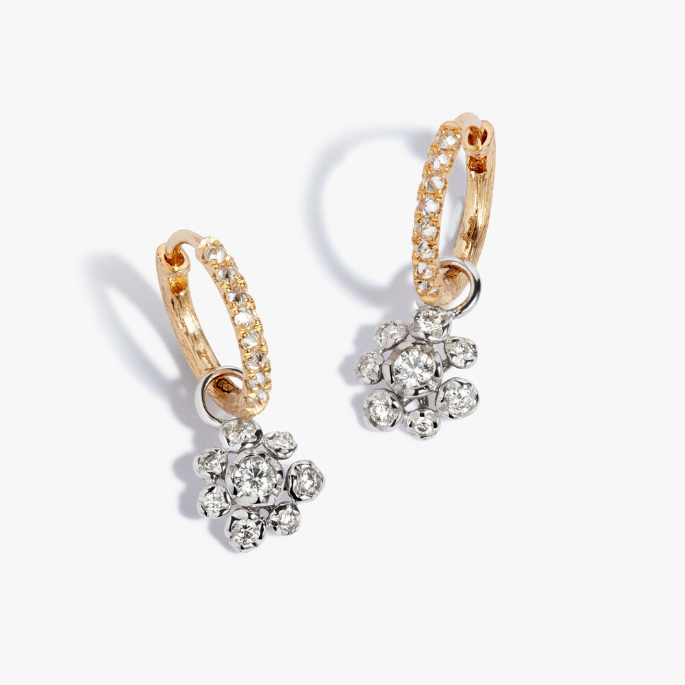 Marguerite 18ct White & Yellow Gold Diamond Earrings | Annoushka jewelley