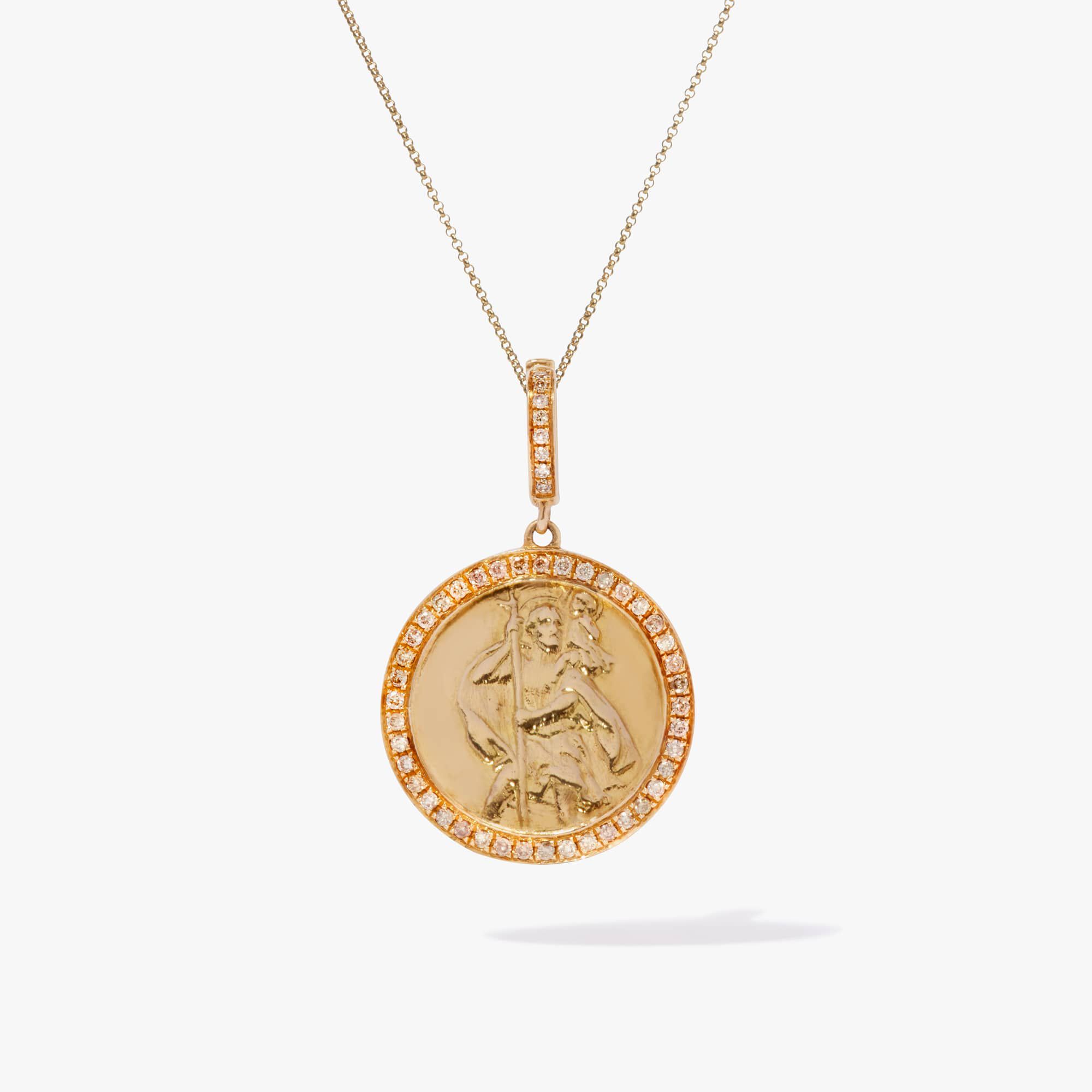 Amazon.com: 16, Medalla De San Benito Saint St Benedict 10K Yellow Gold Coin  Pendant Necklace : Clothing, Shoes & Jewelry