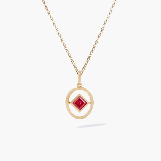 14ct Yellow Gold Ruby July Birthstone Necklace