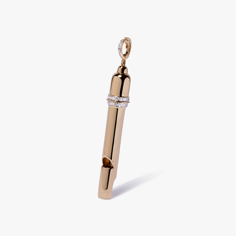 18ct Yellow Gold Diamond Whistle Necklace | Annoushka jewelley