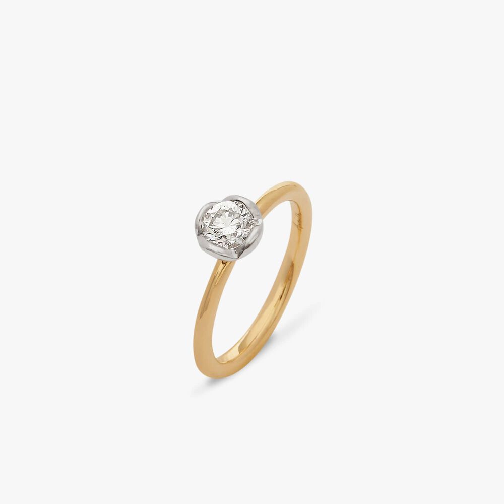 Marguerite 18ct Yellow Gold Solitaire Diamond Engagement Ring | Annoushka jewelley