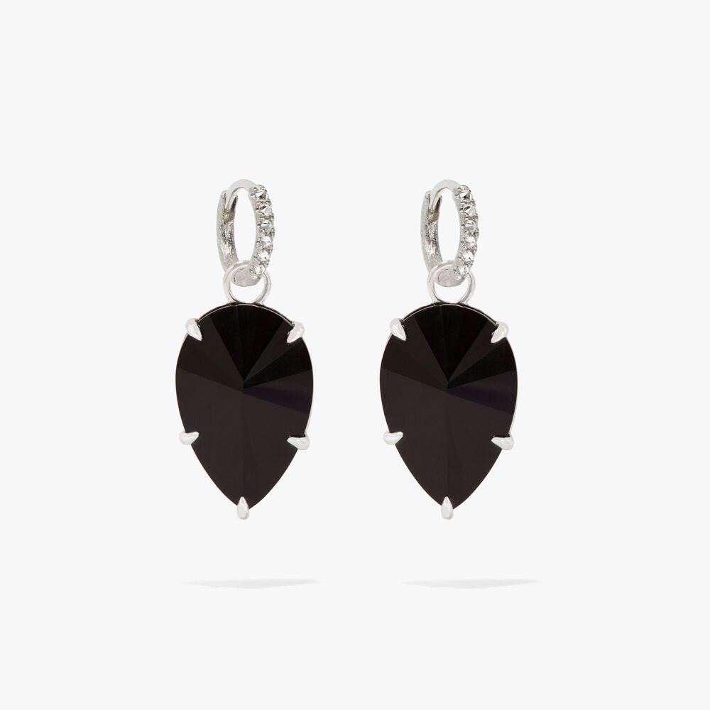Chameleon 18ct White Gold Black Onyx Earring Drops | Annoushka jewelley