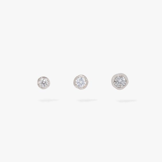 Love Diamond 14ct White Gold Solitaire Stud Earring Trio | Annoushka jewelley