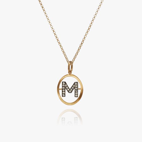 18ct Gold Diamond Initial M Necklace