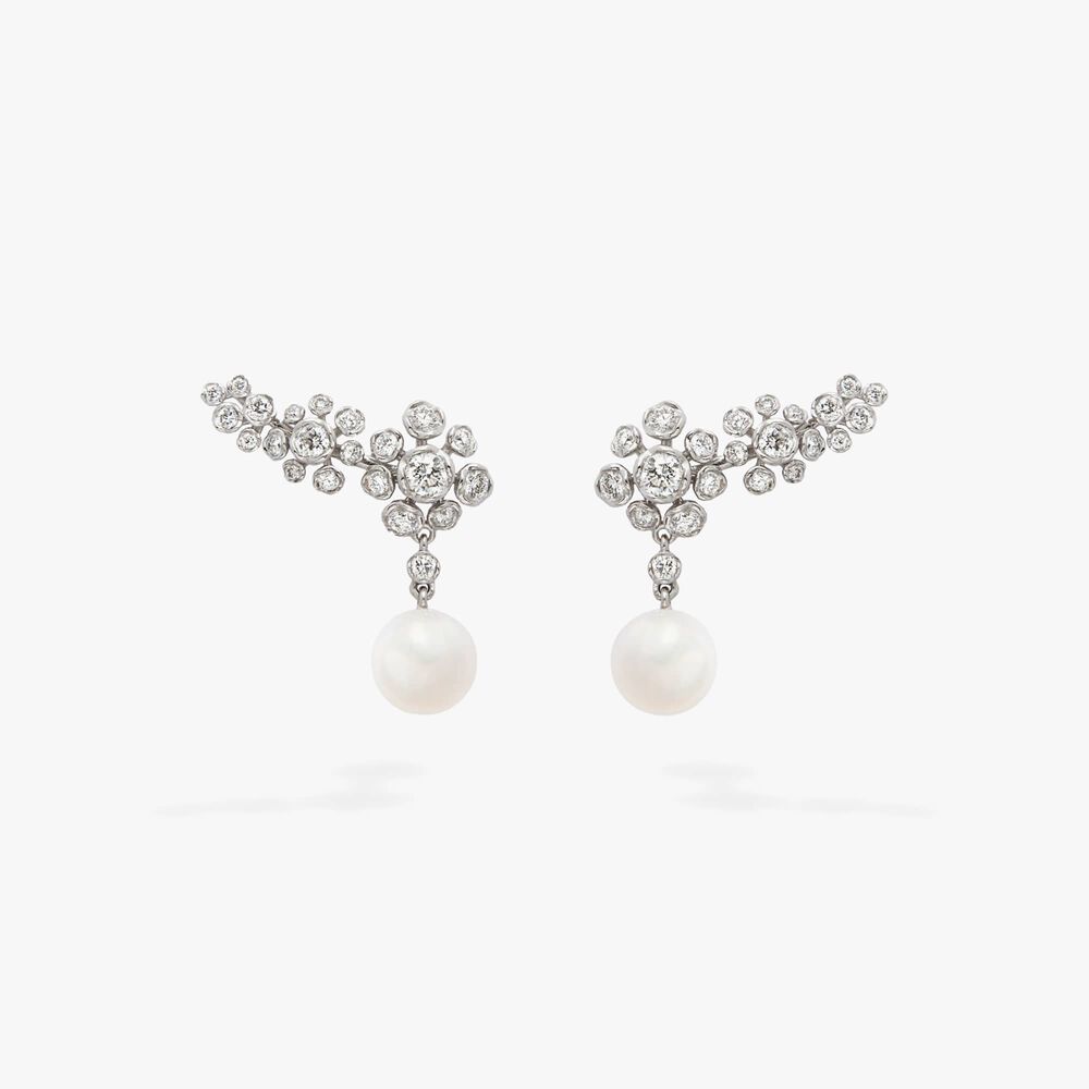 Marguerite Diamond & Pearls Ear Pins | Annoushka jewelley