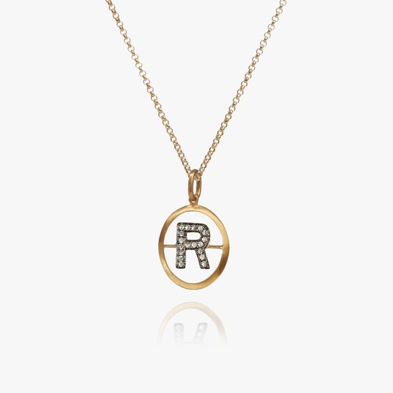 18kt Gold Diamond Initial R Necklace