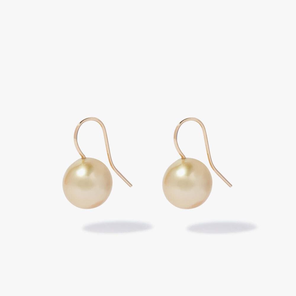 18ct Gold South Sea Pearl Hook Drop Earrings | Annoushka jewelley