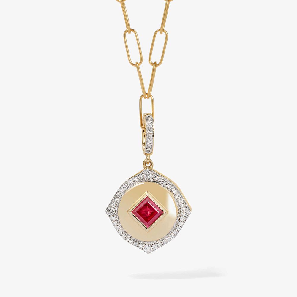 Lovelocket 18ct Gold Ruby July Birthstone Charm | Annoushka jewelley