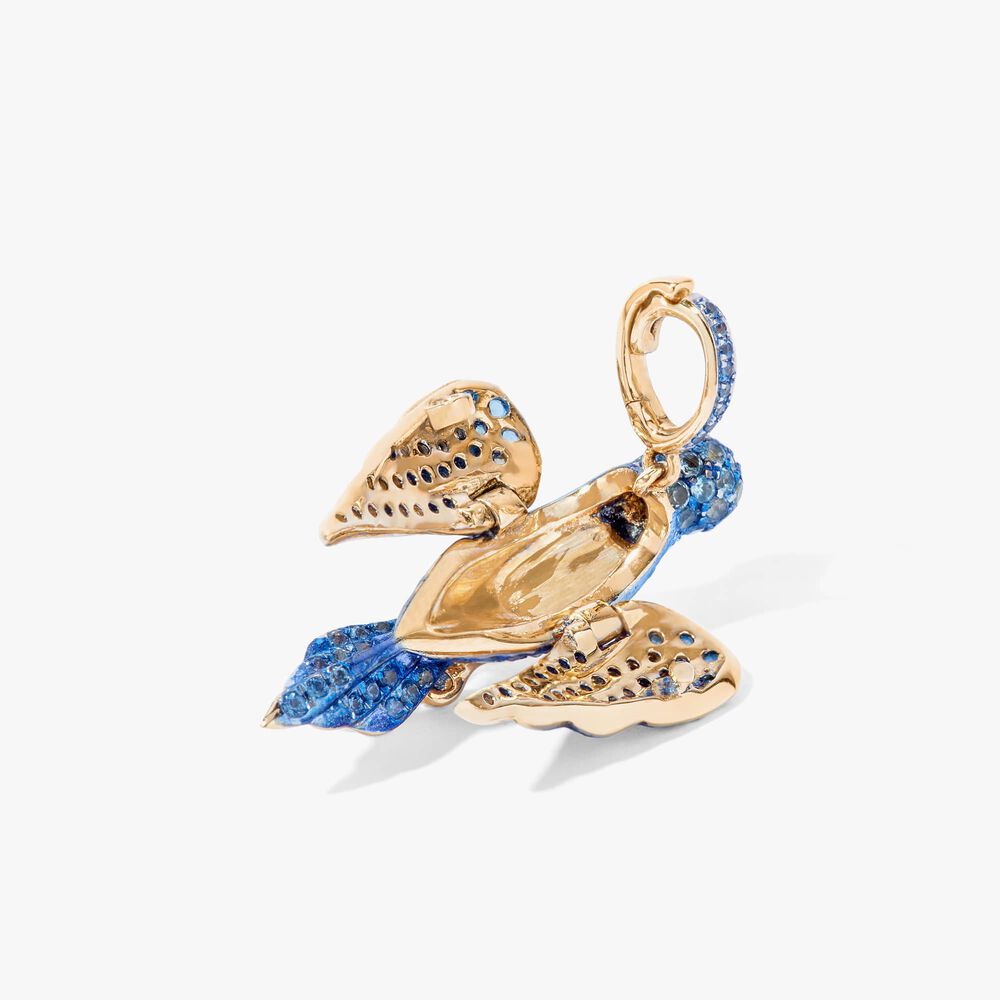 Mythology 18ct Yellow Gold Topaz Bluebird Locket Charm Pendant | Annoushka jewelley