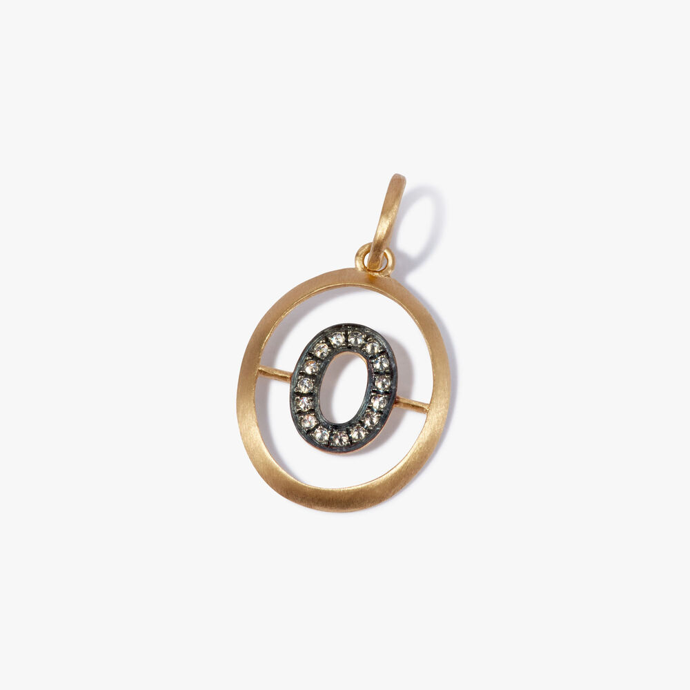 Initials 18ct Yellow Gold Diamond O Pendant | Annoushka jewelley
