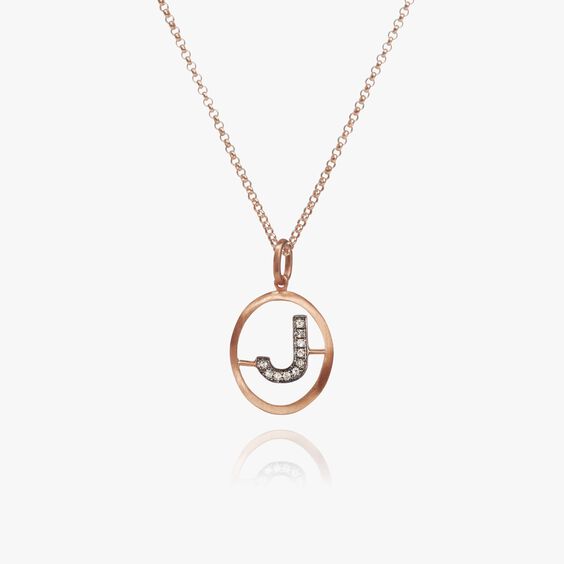 18ct Rose Gold Initial J Necklace