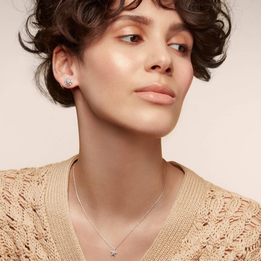 Marguerite 18ct White Gold Diamond Large Stud Earrings | Annoushka jewelley