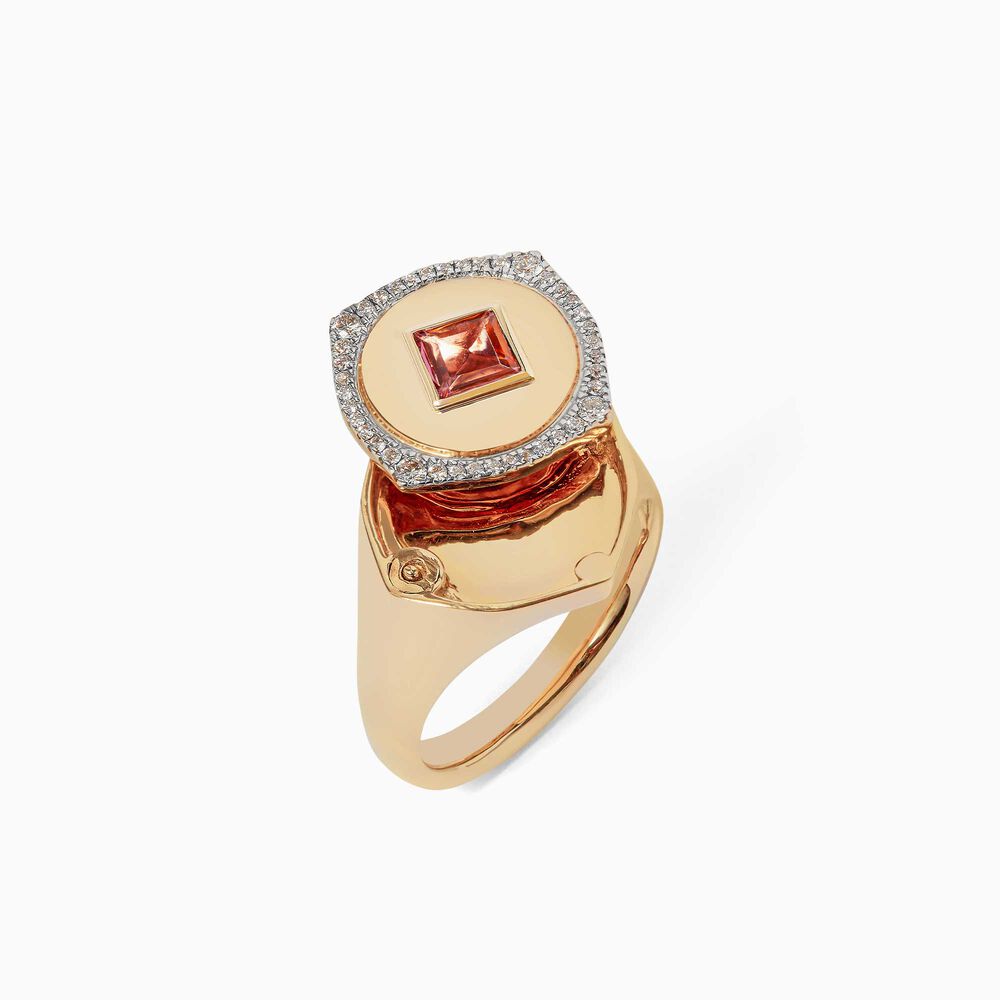 Lovelocket 18ct Gold Pink Tourmaline October Birthstone Ring | Annoushka jewelley