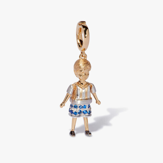 Mythology 18ct Gold Blue Sapphire Little Boy Charm Pendant