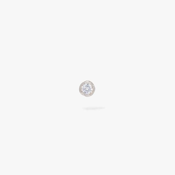 14ct White Gold Solitaire Small Stud Earring