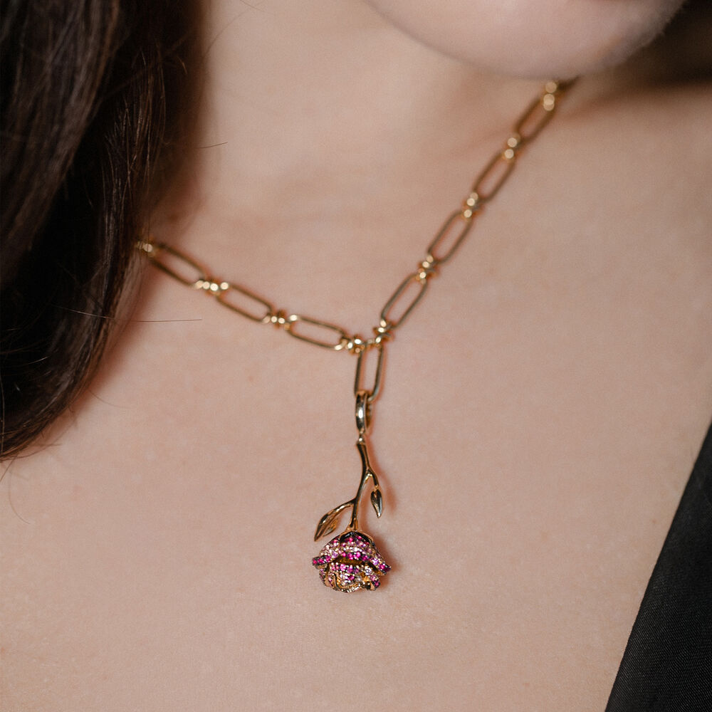 Annoushka x The Vampire's Wife 18ct Yellow Gold Rose Charm Pendant | Annoushka jewelley