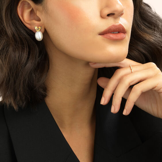 18ct Gold Pearl Butterfly Earrings | Annoushka jewelley