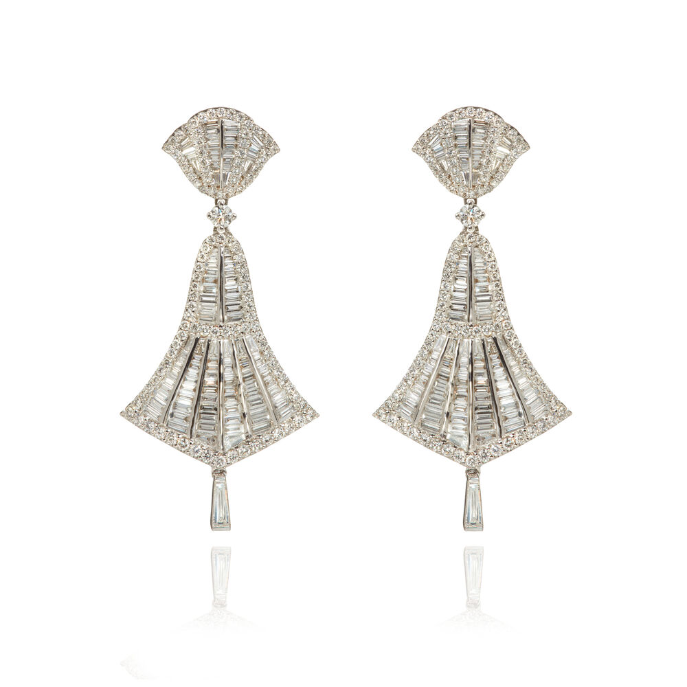 Flamenco 18ct White Gold 4.12 ct Diamond Small Earrings | Annoushka jewelley