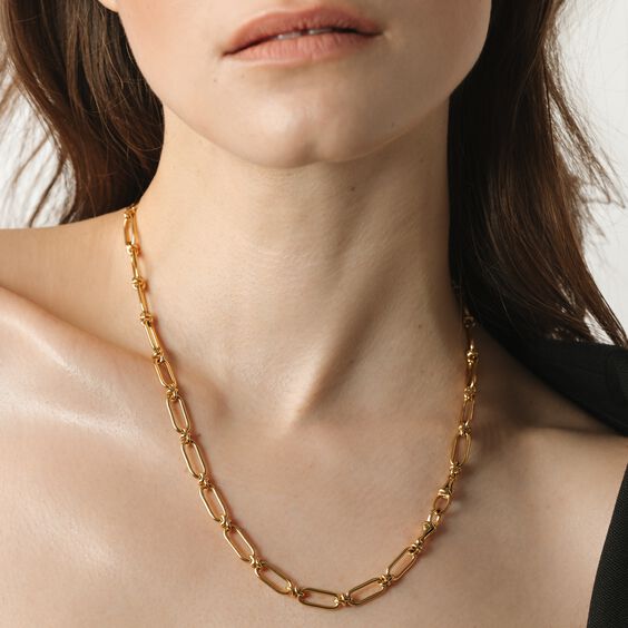 Knuckle 14ct Yellow Gold Bold Chain Necklace