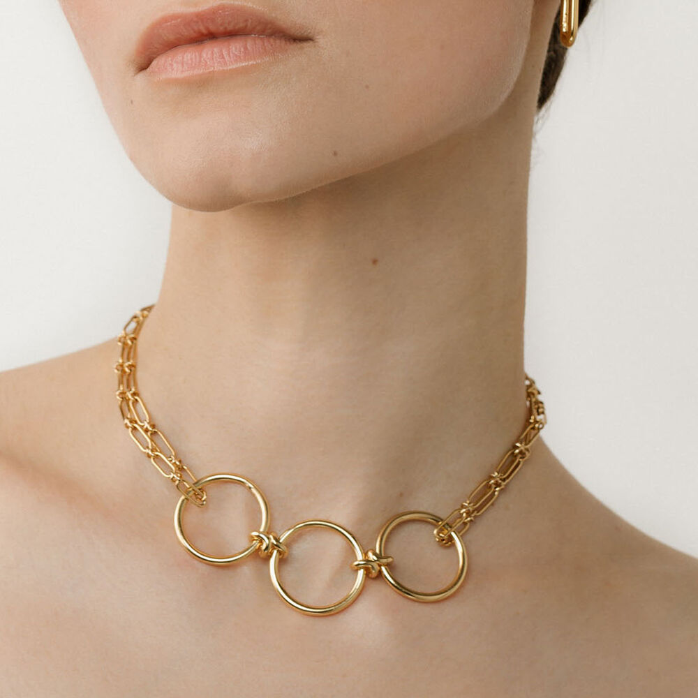 Knuckle 14ct Yellow Gold Classic Chain & Ring Necklace | Annoushka jewelley