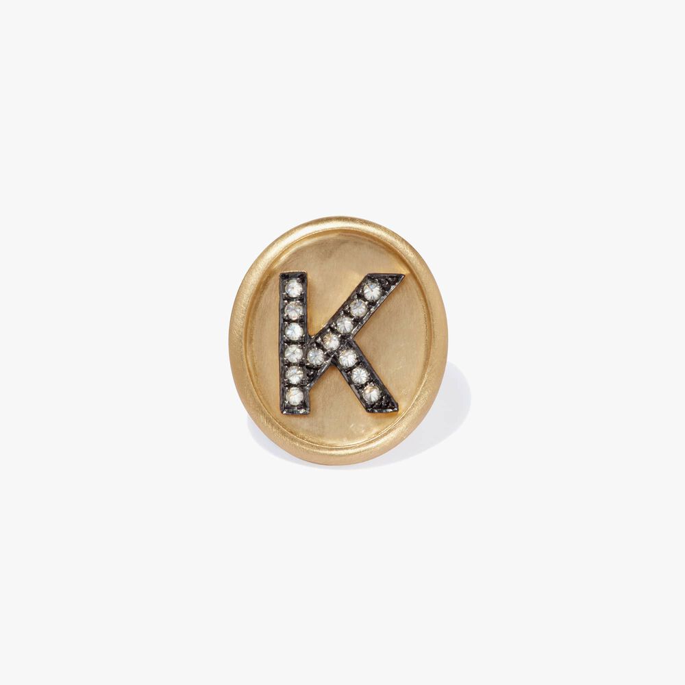 18ct Gold Diamond Initial K Face | Annoushka jewelley